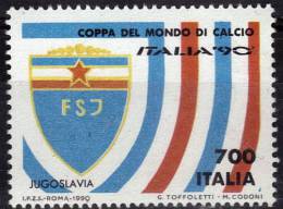 ITALIE    N°  1860  * *   Cup  1990    Football  Fussball  Soccer  Yougoslavie - 1990 – Italien