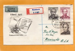 Czechoslovakia 1955 FDC Mailed To USA - FDC