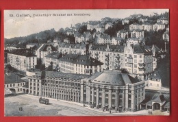CDS1-15 St Gallen, Bahnhof Mit Rosenberg, Tramway. Stempel 1911, Nach Grabs. - Grabs