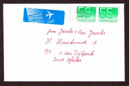 Netherlands On Cover To South Africa - 1987 - Numerals - Lettres & Documents