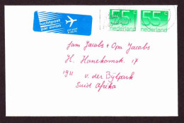 Netherlands On Cover To South Africa - 1987 - Numerals - Cartas & Documentos