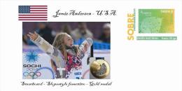 Spain 2014 - XXII Olimpics Winter Games Sochi 2014 Special Prepaid Cover - Jamie Anderson - Winter 2014: Sochi