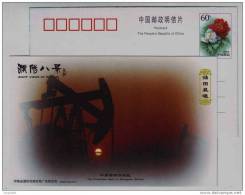 Beam-pumping Unit Well,petroleum Production Zone Of Zhongyuan Oilfield,CN03 Puyang Landscape Advert Pre-stamped Card - Aardolie