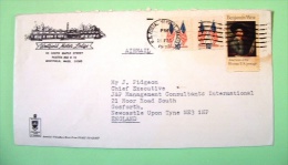 USA 1975 Cover Westfield To England -  Flags Painting Benjamin West - Brieven En Documenten