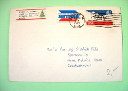 USA 1975 Cover Berwyn To Czechoslovakia - Shrine Of Democracy - Mont Rushmore - Brieven En Documenten