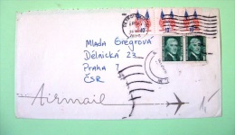 USA 1976 Cover Detroit To Czechoslovakia -  Jefferson Flags - Brieven En Documenten