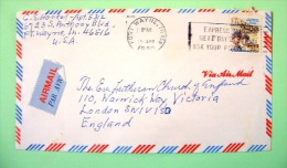 USA 1980 Cover Fort Wayne To England - Plane Wright - Brieven En Documenten