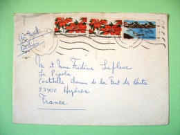 USA 1985 Cover Sudbury To France - Plane Flowers Christmas - Cartas & Documentos