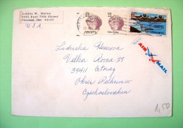 USA 1985 Cover Cleveland To Czechoslovakia - Plane Shells - Lettres & Documents