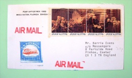 USA 1991 Cover Boca Raton To England - Plane Paintings History - Storia Postale