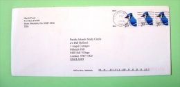 USA 1998 Cover Atlanta To England - Birds - Brieven En Documenten