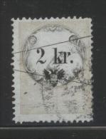 AUSTRIA 1864 REVENUE 2KR ON GREY BLUISH PAPER WMK III PERF 12.00 X 12.25 BAREFOOT 088 - Steuermarken