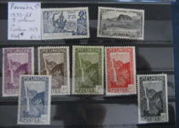 Reunion - 1933-38 Lots De 7 Valeurs Neuf* - TB - Cote: 4.70euros - Ongebruikt