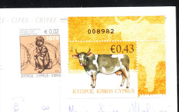 Cipro   -   2011.  Mucca Con Anno Rifugiato. Cow With Year Refugees.  On Postcard  Of Cyprus - Vaches