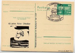 DDR P79-13-77 C48 Postkarte PRIVATER ZUDRUCK Roter Oktober Sost. LKW Ludwigsfelde 1977 - Privé Postkaarten - Gebruikt