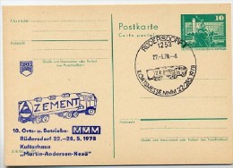 DDR P79-10-78 C60 Postkarte PRIVATER ZUDRUCK Zementfahrzeug Rüdersdorf  Sost. 1978 - Privé Postkaarten - Gebruikt