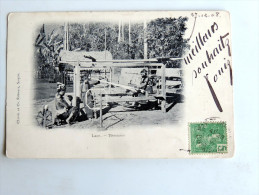 Carte Postale Ancienne : LAOS : Tisseuses , Timbre 1908 - Laos
