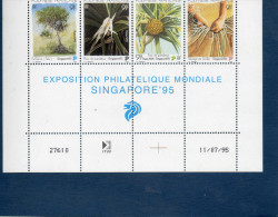 POLYNESIE Française : Flore Indigène : Le Pandanus (arbre,fleur,fruit,etc) - "Singapore 95" Exposition Philatélique - Neufs