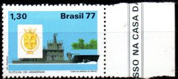 BRAZIL 1977 National Integration - 1cr.30 - Amazon River Naval Patrol Boat And Badge (Amazon Fleet)   MNH - Unused Stamps