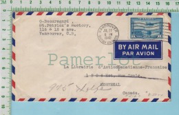 Aerogram Aerogramme  Cover 1942 (Vancouver BC To Montreal  On C6 Air Stamp ) 2 Scan - Covers & Documents