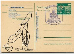 DDR P79-14-78 C64 Postkarte ZUDRUCK Landschaftstag Reiher Neubrandenburg Sost. 1978 - Cartes Postales Privées - Oblitérées