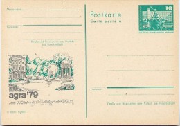 DDR P79-10-79 C86 Postkarte PRIVATER ZUDRUCK Agra Inselpavillon Leipzig 1979 - Privatpostkarten - Ungebraucht