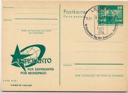 DDR P79-4c-80 C105-a Postkarte PRIVATER ZUDRUCK Esperanto Sost. BRUNO APITZ 1980 - Private Postcards - Used