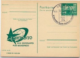 DDR P79-4c-80 C105-a Postkarte PRIVATER ZUDRUCK Esperanto Sost. BRUNO APITZ 1980 - Privé Postkaarten - Gebruikt