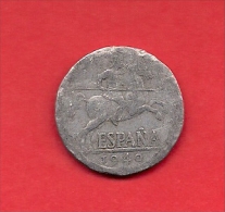 SPAIN 1940,circulated Coin, 10 Centimos,  Aluminum,  Km766, C1744 - 10 Céntimos