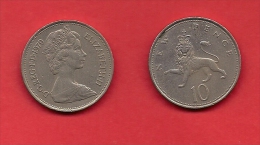 UK, 1968, Circulated Coin, 10 Pence QEII Copper Nickel, KM 912, C1753 - 10 Pence & 10 New Pence