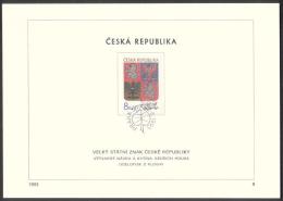 Czech Rep. / First Day Sheet (1993/09) Praha: Large National Coat Of Arms Of The Czech Republic (lion, Eagle) - Sonstige & Ohne Zuordnung