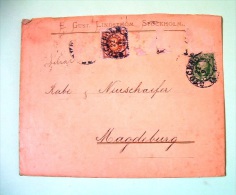 Sweden 1898 Cover To Magdeburg - King Oscar II - Nummer (Scott 54 = 1.5 $) - Cartas & Documentos