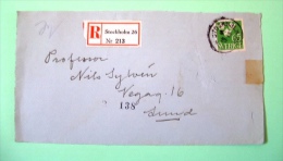 Sweden 1952 Front Of Registered Cover To Lund - Crowns - Storia Postale