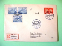 Sweden 1953 Registered FDC Cover To Holland - 700 Aniversary Of Founding Of Stockholm - Briefe U. Dokumente