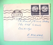 Sweden 1954 Cover To England - Anna Maria Lenngren - Briefe U. Dokumente
