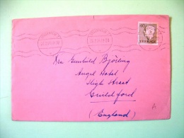 Sweden 1954 Cover To England - King Gustaf VI - Lettres & Documents