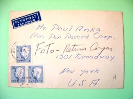 Sweden 1959 Cover To Paul Anka - New York USA - King Gustaf VI - Music Singer - Cartas & Documentos