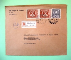 Sweden 1960 Registered Cover To Germany - World Refugee Year - Tree - Rock Carvings Fish Ship - Lettres & Documents