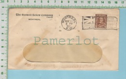Commercial Cover Flamme 1937 Stowell Screw Co. Union-Jack  With Coronation.. Written In The Postmark On Stamp #218 ) 2 S - Lettres & Documents