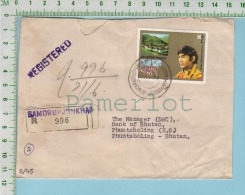 Cover Flamme 1979 Registered  1 Stamp 2 Nu In Front And 2 Stamp At The Bac  5 & 20 Ch) 2 Scan - Bhután