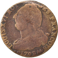 Monnaie, France, 2 Sols François, 2 Sols, 1793, Metz, TB, Bronze, Gadoury:25 - Andere & Zonder Classificatie