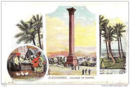 EGYPTE ALEXANDRIE COLONNE DE POMPEE MULTI VUE,PERSONNAGES,A VOIR !!  REF 17039 - Alexandria