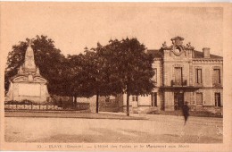 BLAYE: L'Hôtel Des Postes Et Le Monument Aux Morts - Blaye