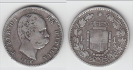 ITALIE - ITALIA  **** 1 LIRA 1886 R UMBERTO I - ARGENT - SILVER **** EN ACHAT IMMEDIAT !!! - 1878-1900 : Umberto I