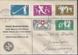 Schweiz Suisse 1944: Bundesfeier-Komitee Zu WII 51-55 Mi 555-559 Yv 507-511 Mit O BINNINGEN 16.VI.51 (Zu CHF 130.00) - Briefe U. Dokumente