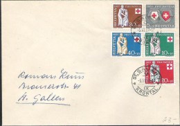 Schweiz Suisse 1957: Pro Patria Zu WII81-85 Mi 641-645 Yv 590-594 Mit O ST.GALLEN-KRONTAL 5.VI.57 (Zu CHF 35.00) - Briefe U. Dokumente