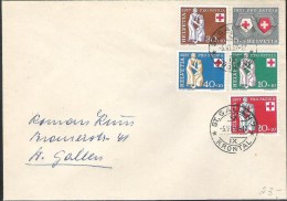 Schweiz Suisse 1957: Pro Patria Zu WII81-85 Mi 641-645 Yv 590-594 Mit O ST.GALLEN-KRONTAL 5.VI.57 (Zu CHF 35.00) - Brieven En Documenten