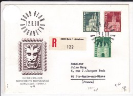 SUISSE - 1968 - ENVELOPPE FDC RECOMMANDEE De BERN - VIGNETTE AU DOS - FDC