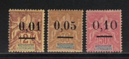 MADAGASCAR N°  51 , 52 & 53 A * - Unused Stamps