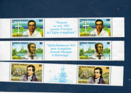 POLYNESIE Française : Missionnaires Protestants : Pasteur Henry Nott, Evangéliste Papeiha, Pasteur Samuel Raapoto - - Unused Stamps